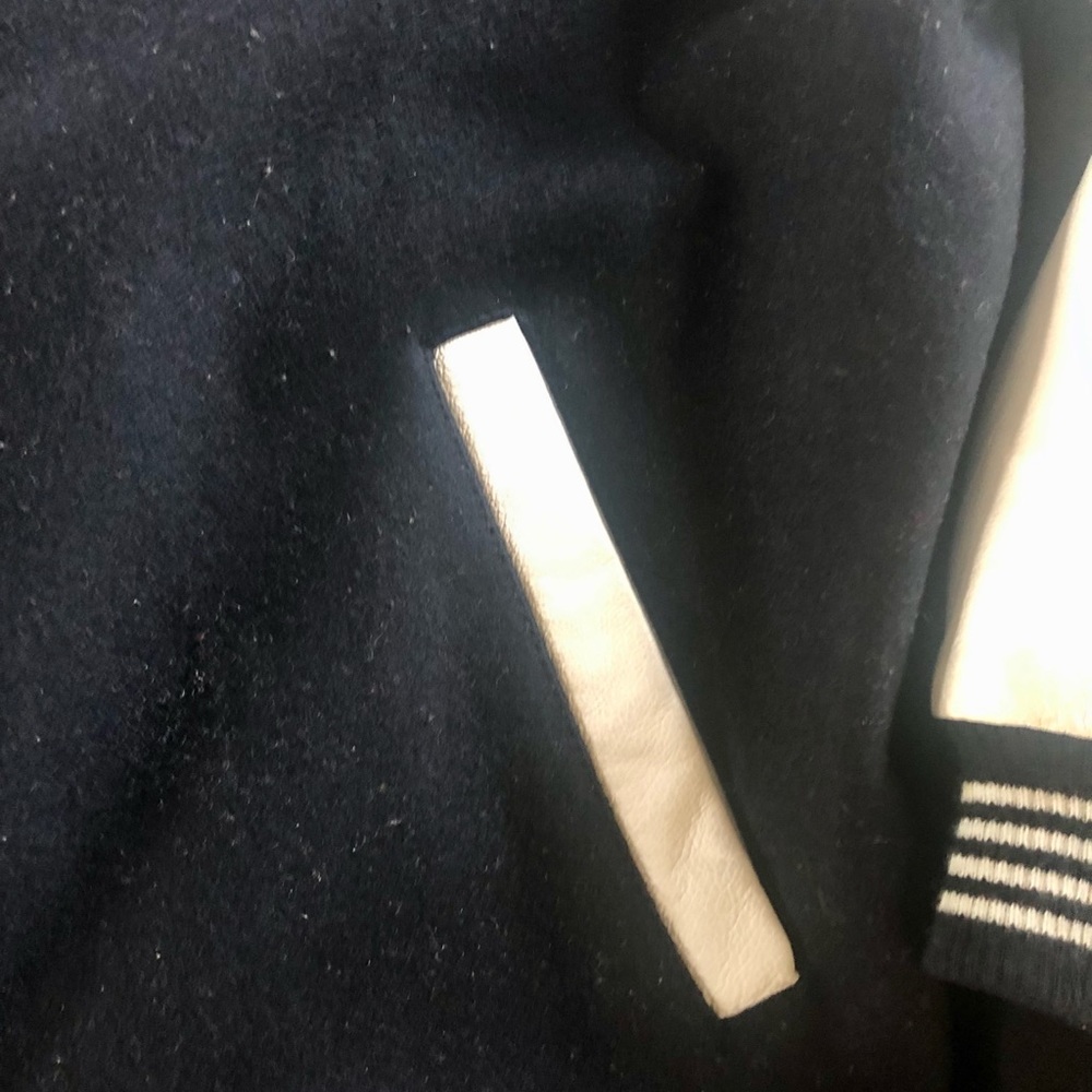 Leather U.S.A. Navy/White Jacket - Size M (EUC) - Picture 3 of 16